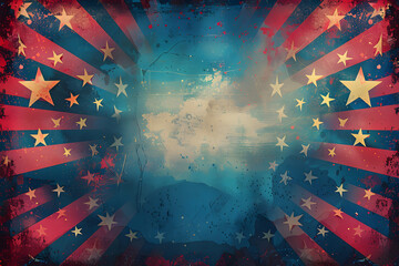 American Flag colors and fireworks mockup background with copy space . 4 July independence day concept celebration