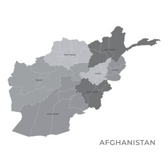 Fototapeta premium National Country Map with Regions, States and Flag in Body