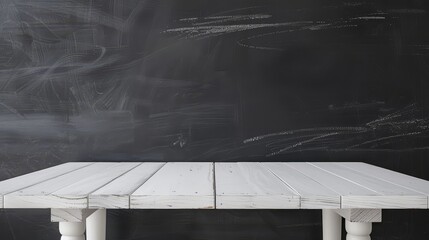 Minimalist design featuring an empty table with a black marble surface, set against a dark wall for a sophisticated look