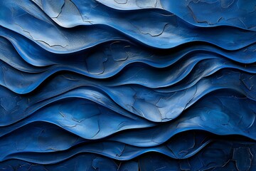 Blue abstract wavy background,   rendering,  illustration