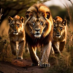 lion and his sons