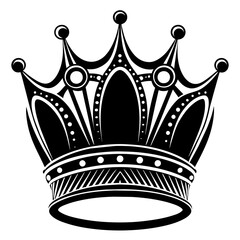 Silhouette of Crown vector icon illustration 