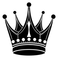 Silhouette of Crown vector icon illustration 
