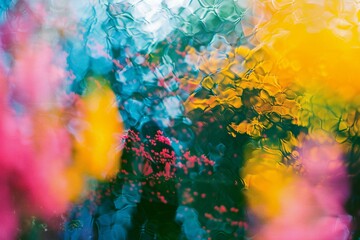 Abstract background of colorful bokeh defocused lights and shadow