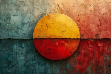 Colorful grunge background with a painted flag of South Korea