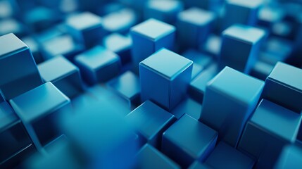 Abstract illustration of blue cubes background. Futuristic background design. hyper realistic 