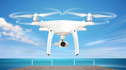illustration, With precision and agility, a drone navigates through the