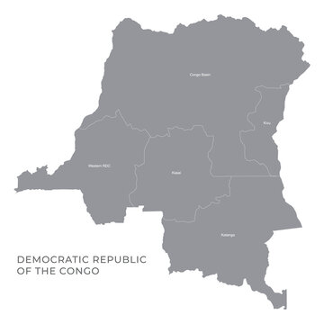 National Country Map with Regions, States and Flag in Body