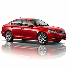 Fototapeta premium free vector red sedan car isolated on white vector