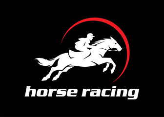  horse racing idea vector logo design
