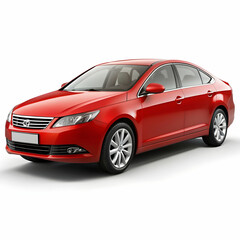 Fototapeta premium free vector red sedan car isolated on white vector
