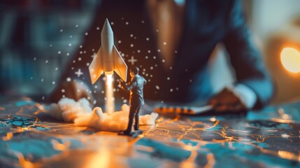 A conceptual image showcasing business innovations with a lightbulb and gears representing creative solutions in a corporate setting.