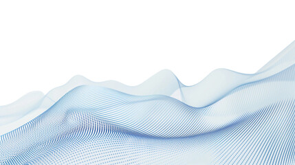 background with waves isolated on transparent background, abstract blue background