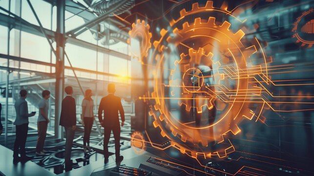 An image illustrating the concept of business agility, showcasing elements of smart strategic planning, flexible management practices, and adaptability in a corporate setting.