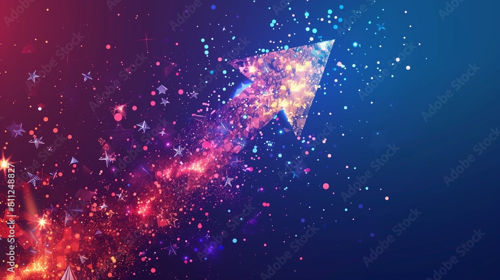 Poster an abstract concept image illustrating business transformation, showcasing an upward trend for devel
