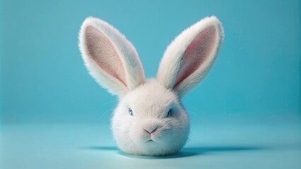 Obraz premium white rabbit on blue background