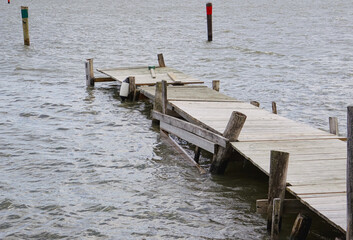 View of a old wooden pier