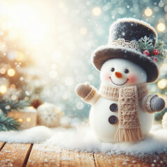 Snowman with decor. AI-generted