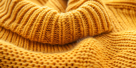 Fototapeta premium Close-up of a cozy yellow sweater.