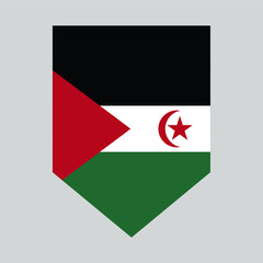 Sahrawi Arab Democratic Republic Flag in shiels Shape