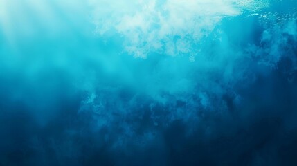 An underwater ocean background featuring a soft gradient from deep to light blue, ideal for adding text or graphics with significant copy space