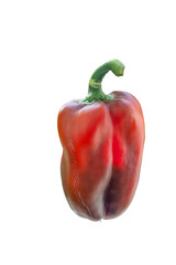 Sweet and fresh red bell pepper isolated on transparent background