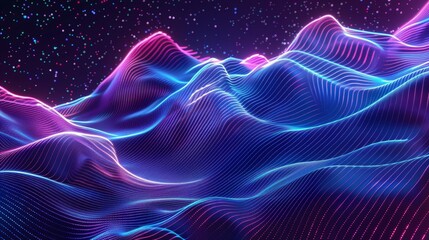 Neon Waves Background hyper realistic 