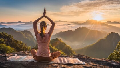 international yoga day concept : girl meditating - Powered by Adobe