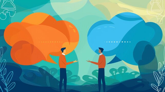 An image illustrating the concept of conflict mediation, showcasing two individuals or groups with opposing views engaging in a dispute, with a mediator facilitating communication and resolution.