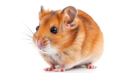 Cute hamster isolated over white background.