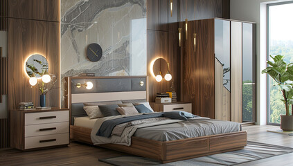 Luxury hotel room. Created with Ai