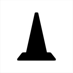 Fototapeta premium Traffic cone silhouette isolated on white background. Traffic cone icon vector illustration design.