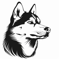 Naklejka premium Head portrait of a Husky dog. Vector illustration