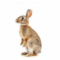 Image of  standing rabbit isolated on white background.