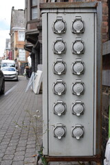 Electrifying Urban Landscape: A Captivating Array of Street Plugs in Cityscape - Exploring the...