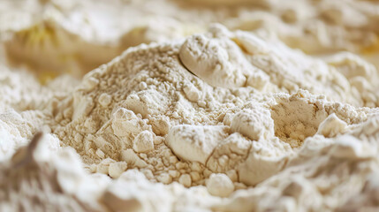 A close up of white powder.