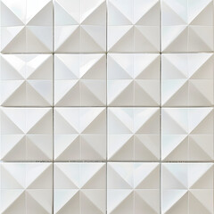 Fototapeta premium White square geometric ceramic tile wall background