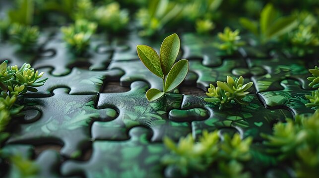 Green Colored Puzzle Pieces