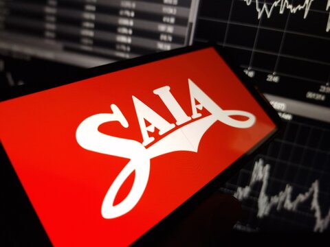 Konskie, Poland - May 10, 2024: Saia company logo displayed on mobile phone