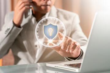 Executives are looking for solutions to protect their data.Cybersecurity and privacy concepts to...