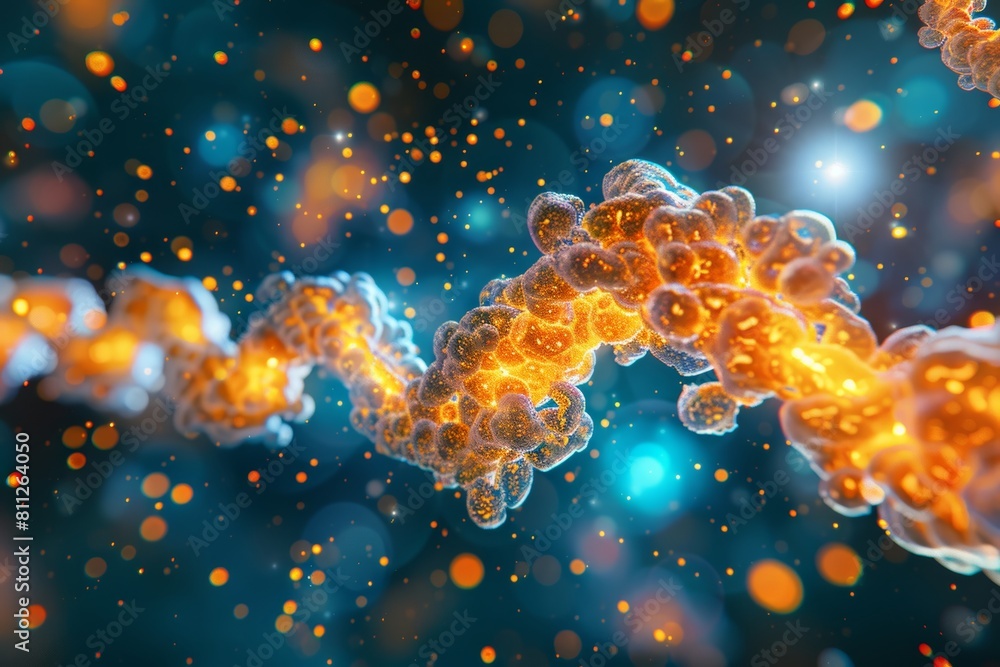 Poster intricate neuronal world 3d microbiology render of nerve cells with ample text space