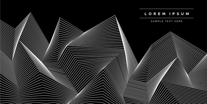 Modern technology sharp line mountain abstract background