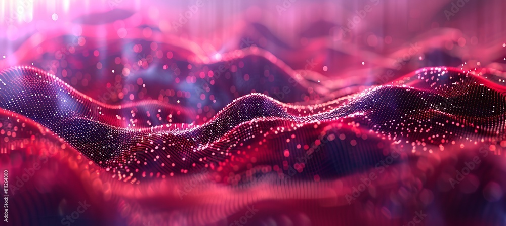 Poster dynamic visualization of vibrant sound wave on dark backdrop for enhanced viewing experience