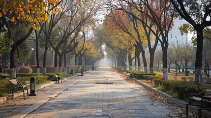 Empty road surrounding with trees