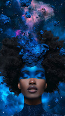 Black woman in the cosmos, concept art