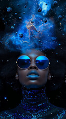 Black woman in the cosmos, concept art