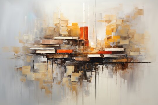 Abstract composition with the image of books on a blurred background