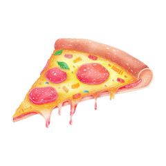 Flying slice of pizza white background (14)