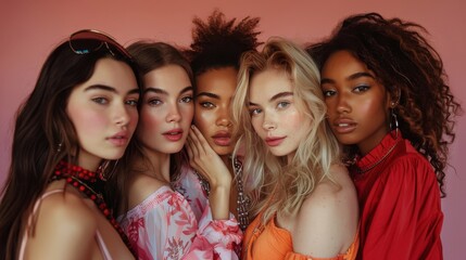 Obraz premium Group of Young Women Standing Together