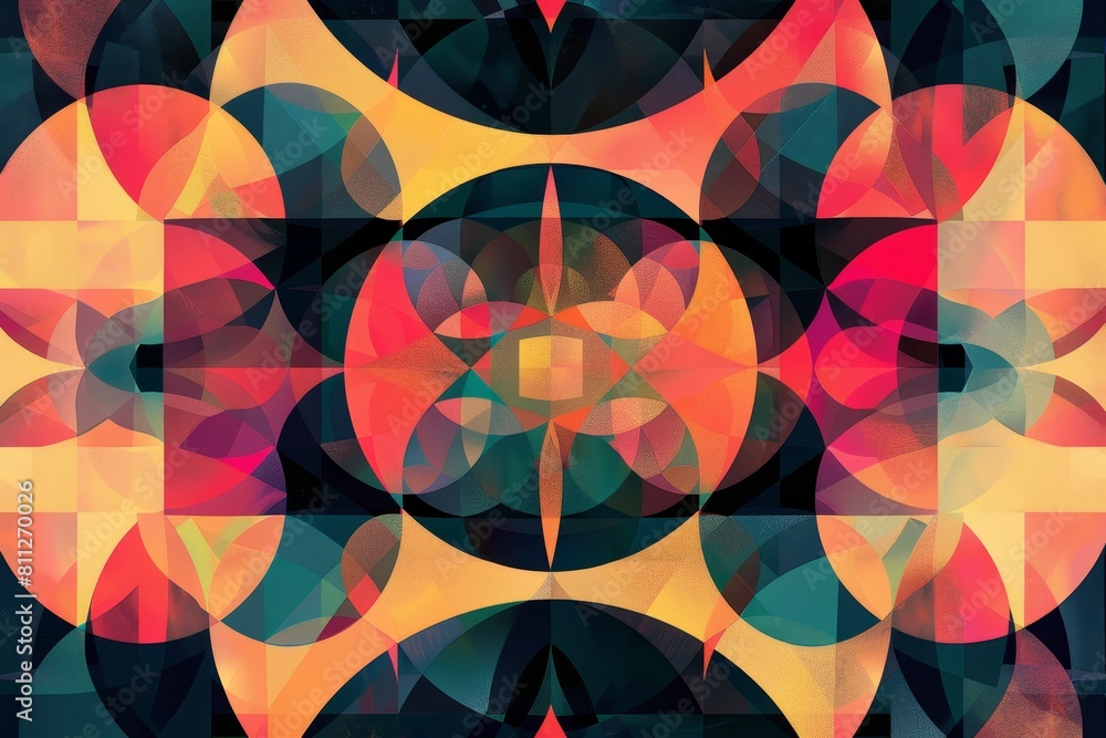 Poster colorful circular design creating a mesmerizing abstract pattern, a mesmerizing abstract pattern of 